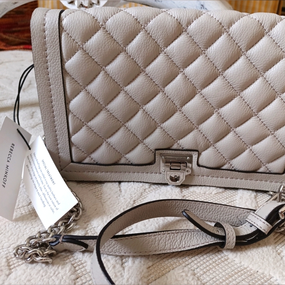 NWT " REBECCA MINKOFF" " MADISON CROSSBODY, COLOR PUTTY.